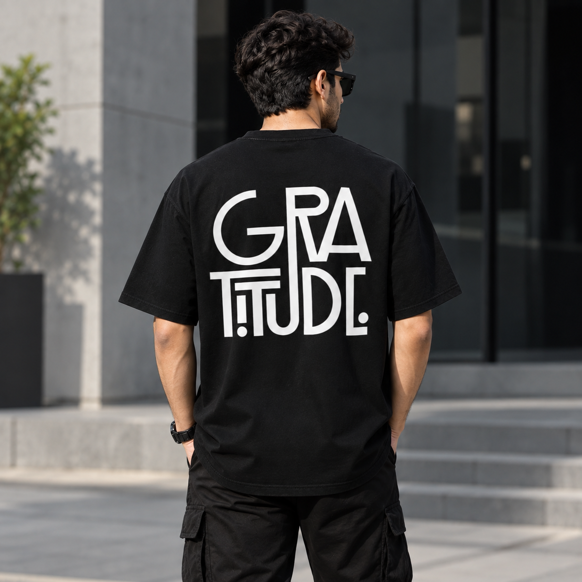 Gratitude- Backside Printed Unisex Oversized Standard T-Shirt