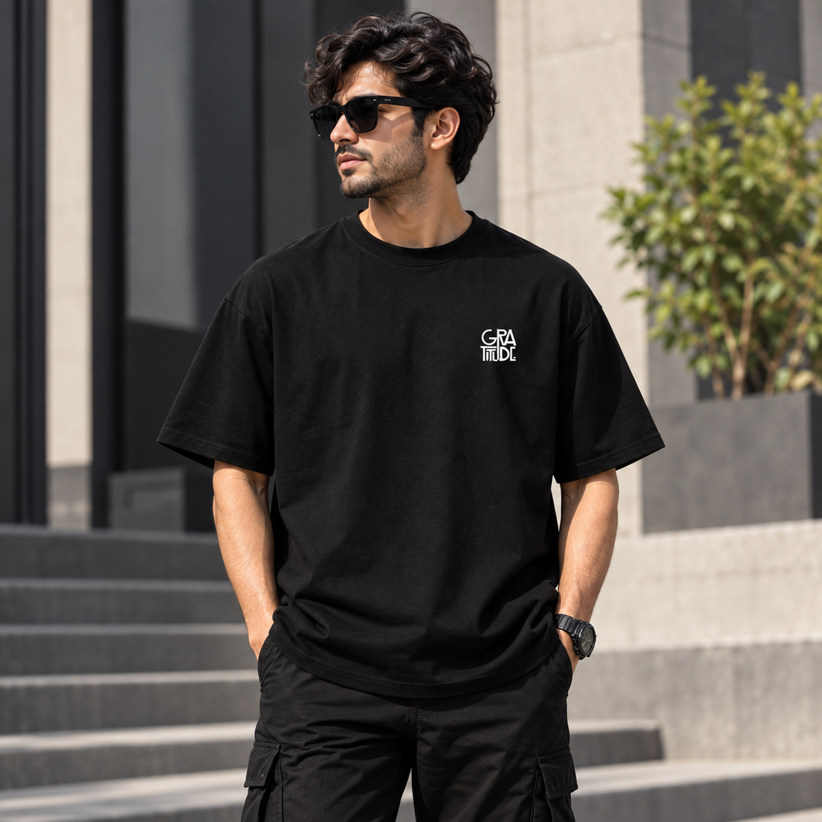 Gratitude- Backside Printed Unisex Oversized Standard T-Shirt