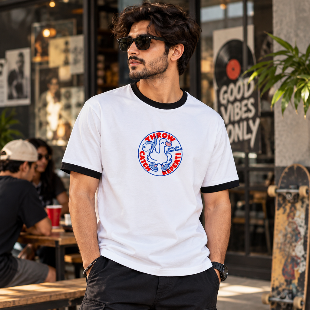 Pure Cotton Unisex Ringer Funky T-Shirt